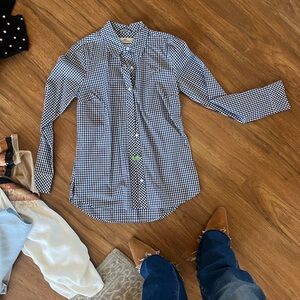 Vineyard Vines Navy and White Checkered Shirt